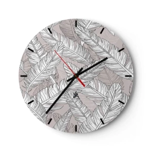 Orologio da parete - Orologio in Vetro - Vortice di piume - 40x40 cm
