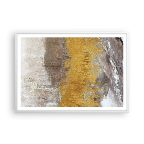 Poster in cornice bianca - Soffio dorato - 100x70 cm
