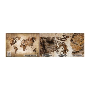 Campione di Fotomurale Premium Canvas - Alla scoperta del mondo - Mappa del mondo, Continenti, Viaggi - 100x30 cm