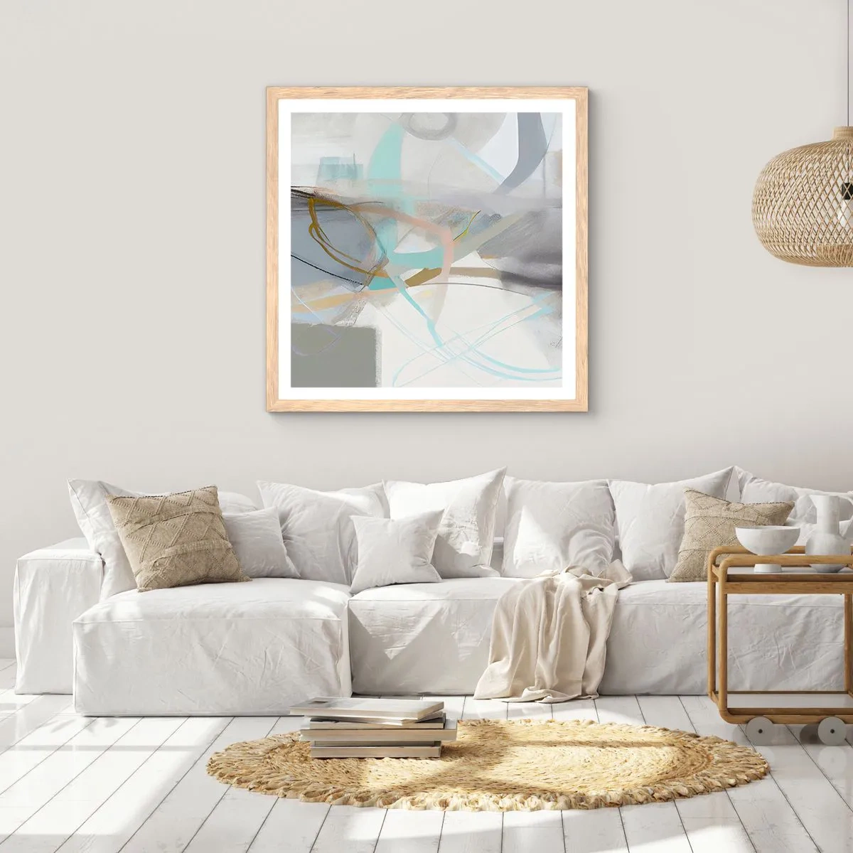 Poster in cornice rovere chiaro - Astrazione nebulosa - 30x30 cm