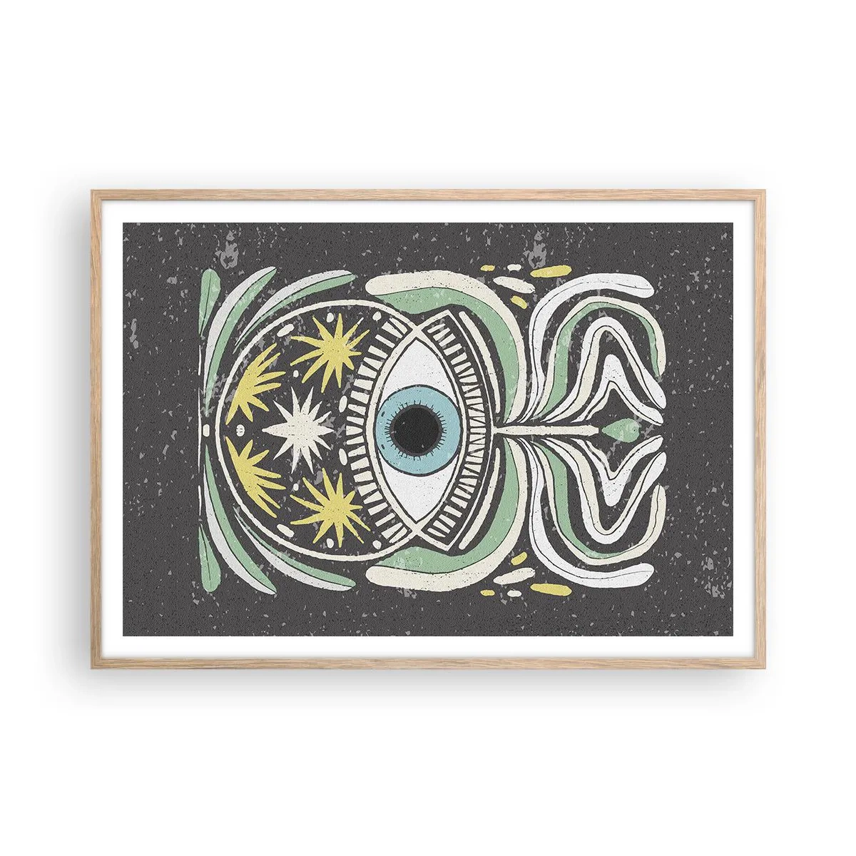 Poster in cornice rovere chiaro - Rituali tribali - 100x70 cm