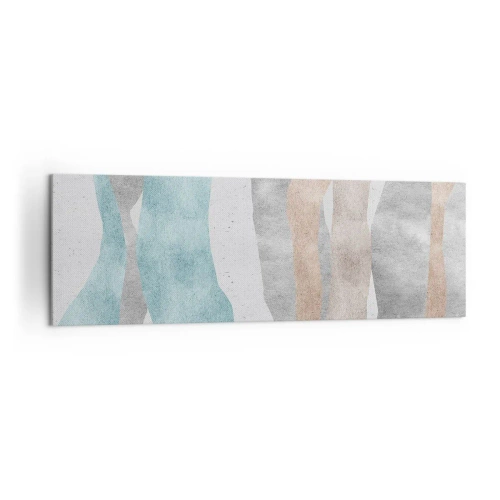 Quadro su tela - Stampe su Tela - Strisce astratte in tonalità pastello - 160x50cm - Studio di prossimità - Decorazione murale moderna per soggiorno e camera da letto ARTTOR