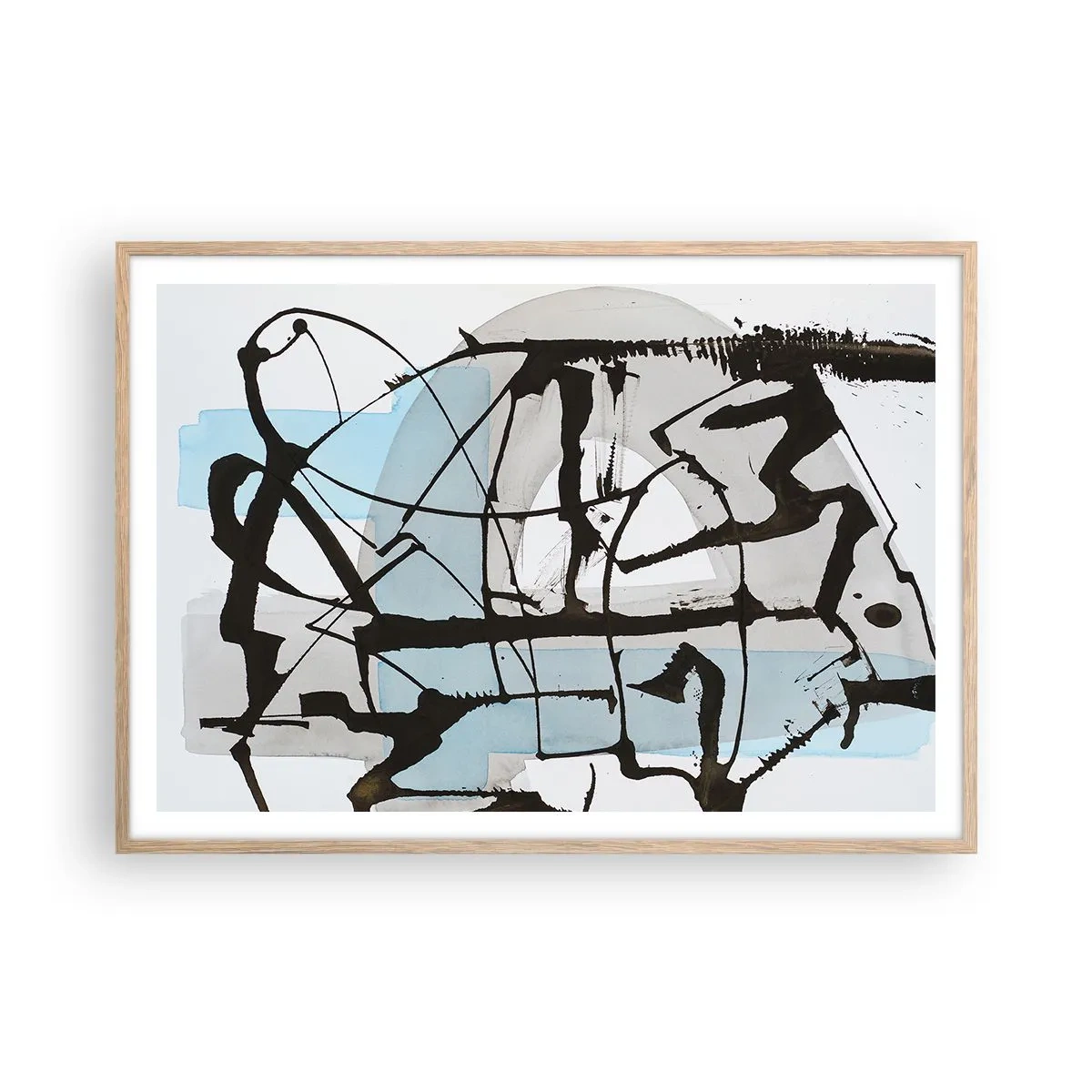 Poster in cornice rovere chiaro - Blu nonostante tutto - 100x70 cm