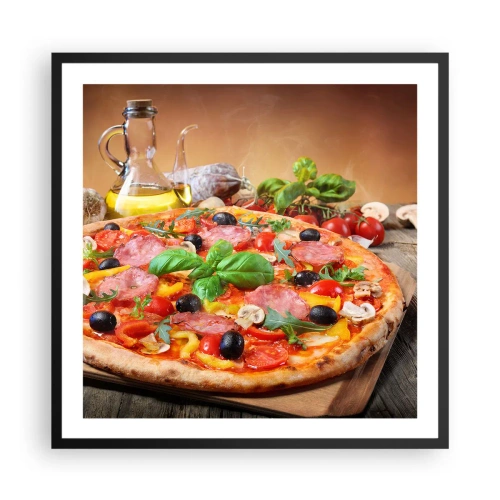Poster in cornice nera - Con gusto veramente italiano - 60x60 cm