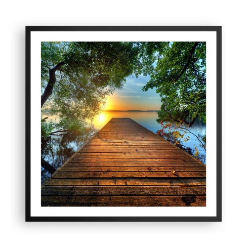 Poster in cornice nera - Non avere fretta, siediti - 60x60 cm