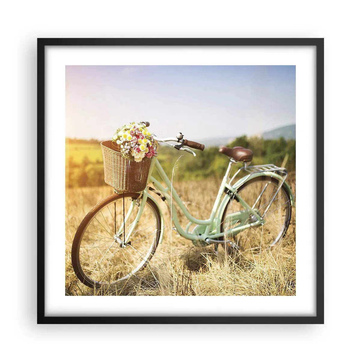 Poster in cornice nera - Resto qui un attimo - 50x50 cm