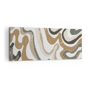 Quadro su tela - Stampe su Tela - Motivi terrosi nelle tonalità del marrone e del verde - 120x50cm - I meandri dei colori della terra - Decorazione murale moderna per soggiorno e camera da letto ARTTOR