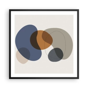 Poster in cornice nera - Gocce di colore - 60x60 cm