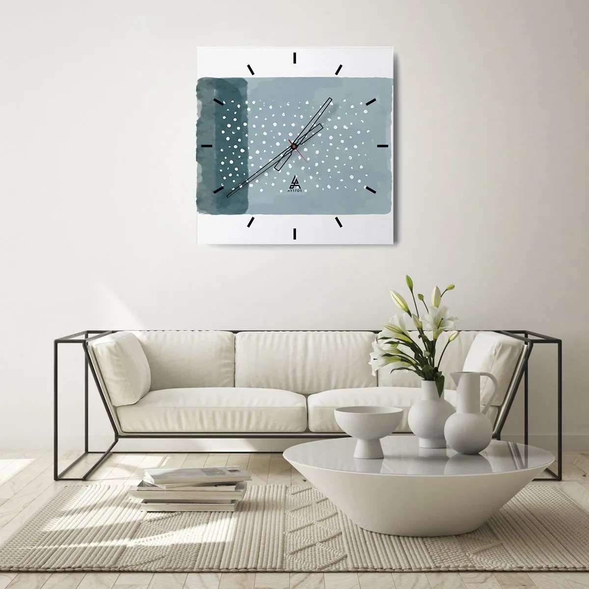 Orologio da parete - Orologio in Vetro - Spuntate nel blu - 30x30 cm