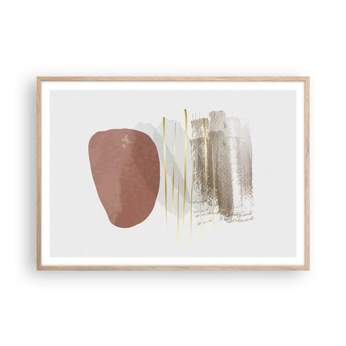 Poster in cornice rovere chiaro - Colonnato astratto - 100x70 cm