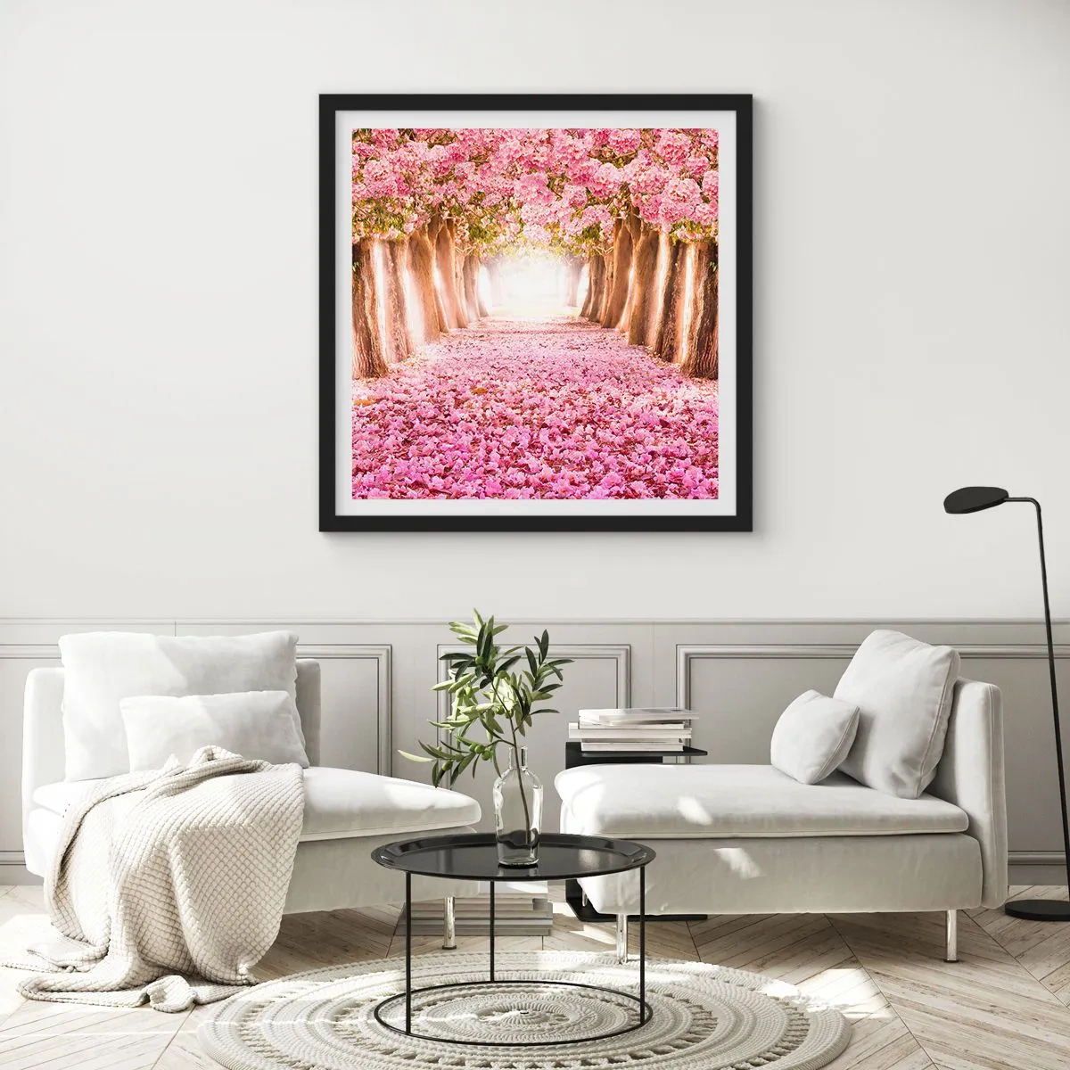 Poster in cornice nera - La strada verso il paradiso - 30x30 cm