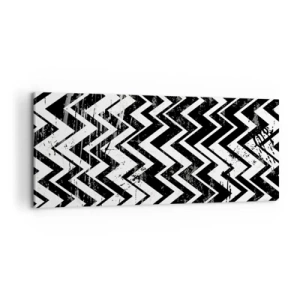 Quadro su tela - Stampe su Tela - Zig-bianco, zag-nero - 100x40 cm