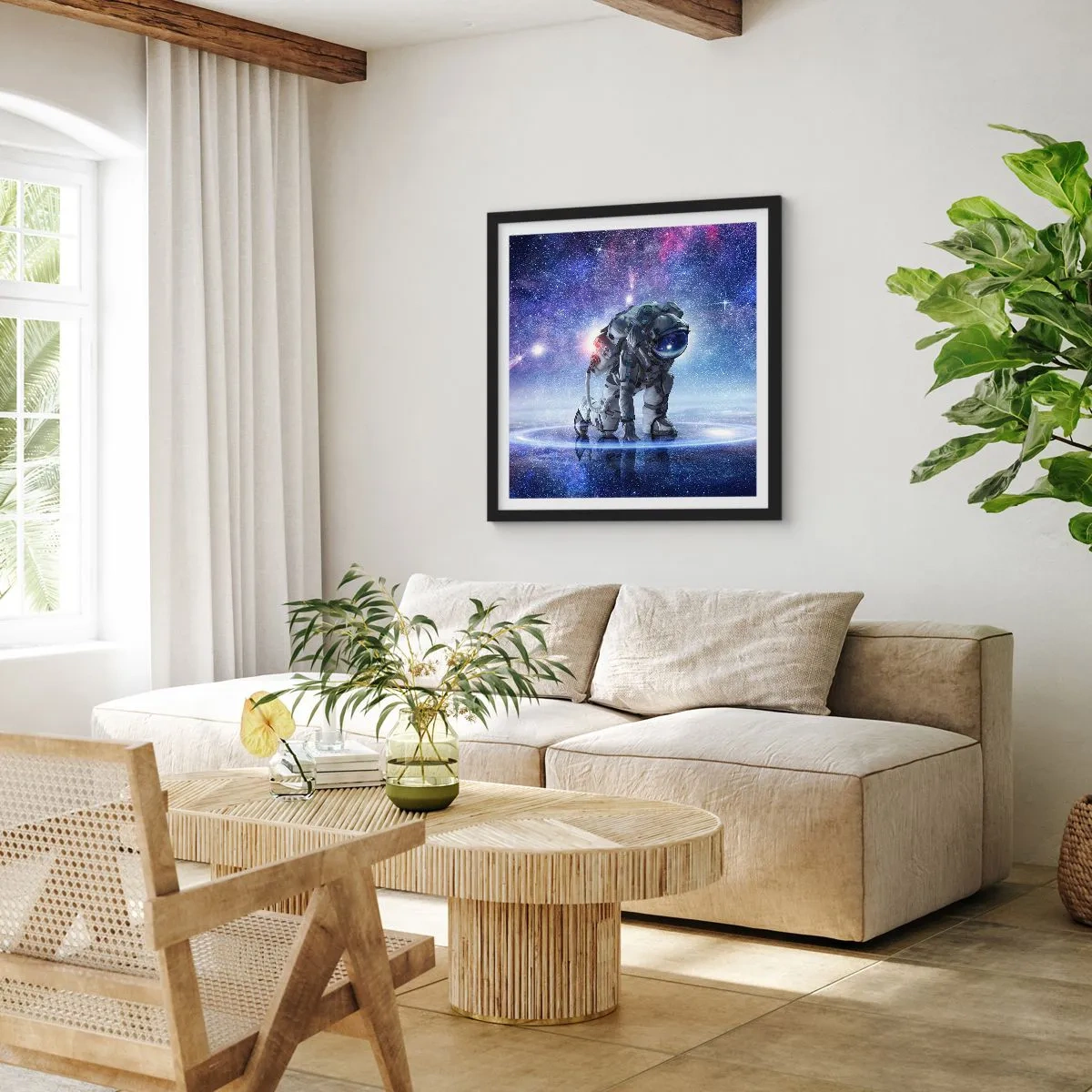 Poster in cornice nera - Il cielo stellato sopra di me - 40x40 cm