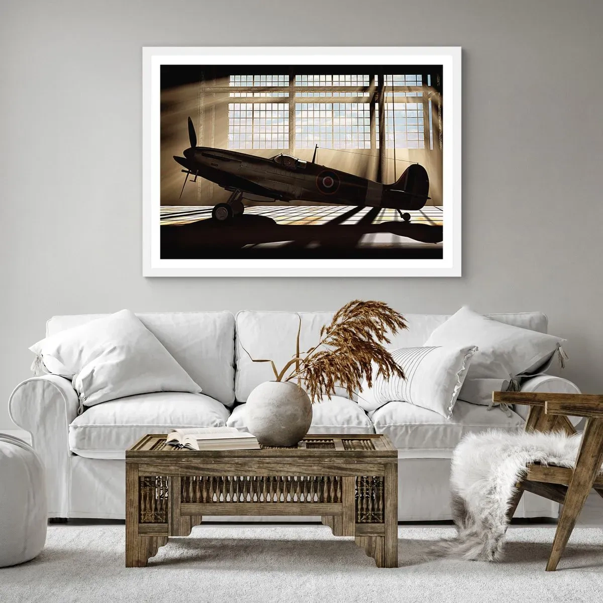 Poster in cornice bianca - Il riposo del guerriero - 40x30 cm