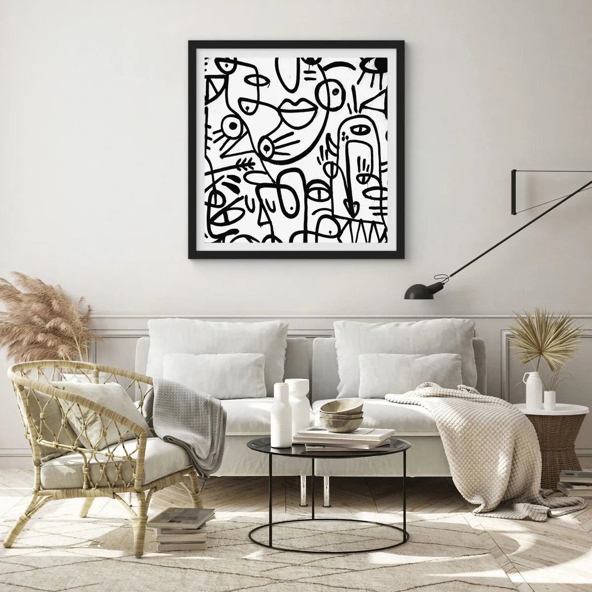 Poster in cornice nera - Volti e miraggi - 50x50 cm