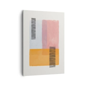 Quadro su tela - Stampe su Tela - Geometria in colori pastello con linee su sfondo chiaro - 50x70cm - Da un angolo all'altro - Decorazione murale moderna per soggiorno e camera da letto ARTTOR