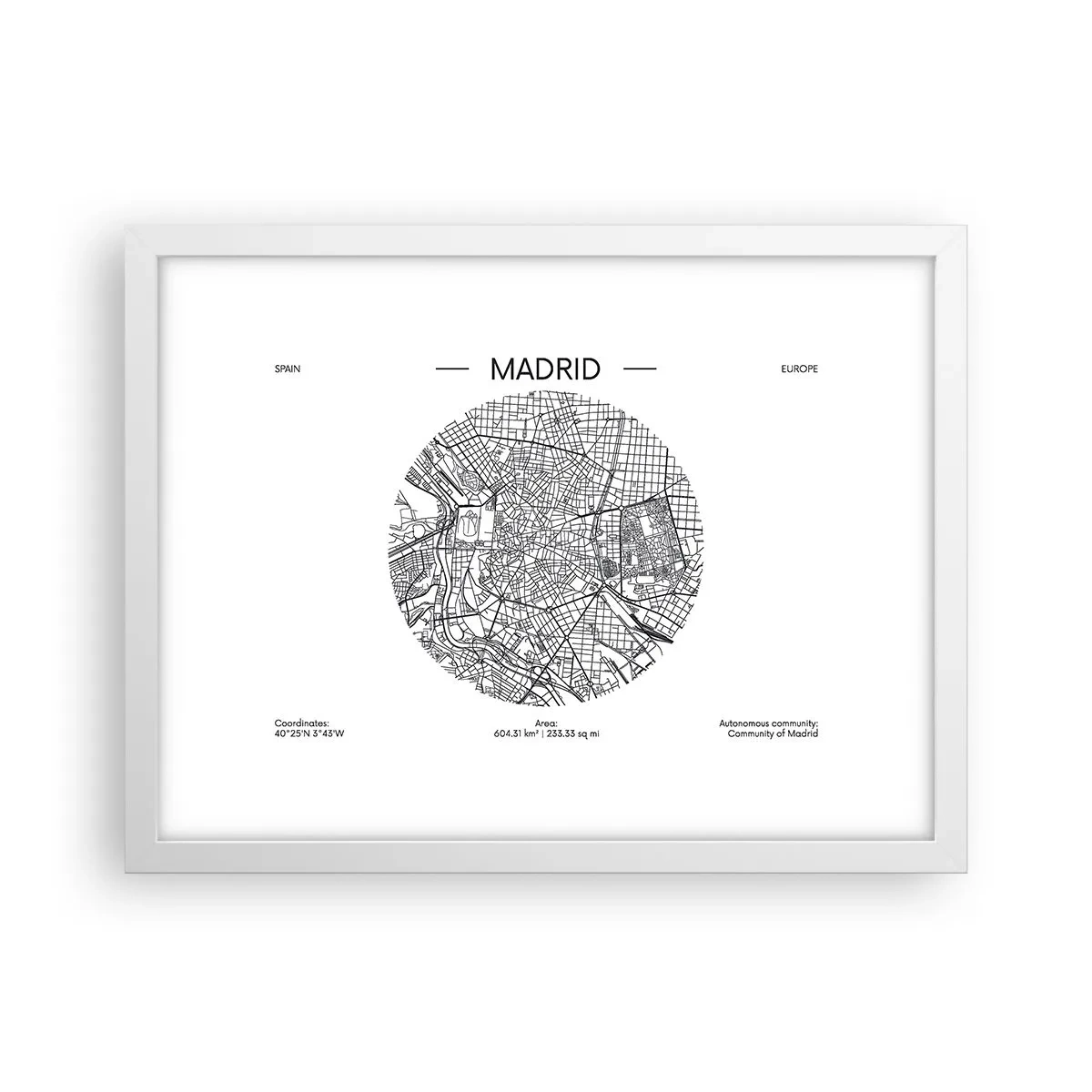 Poster in cornice bianca - Anatomia di Madrid - 40x30 cm