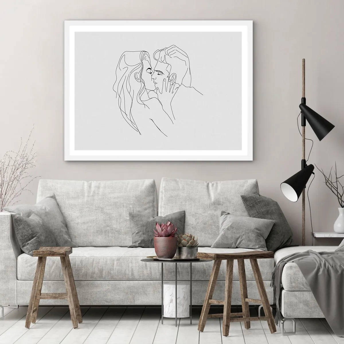 Poster in cornice bianca - La stessa linea - 40x30 cm