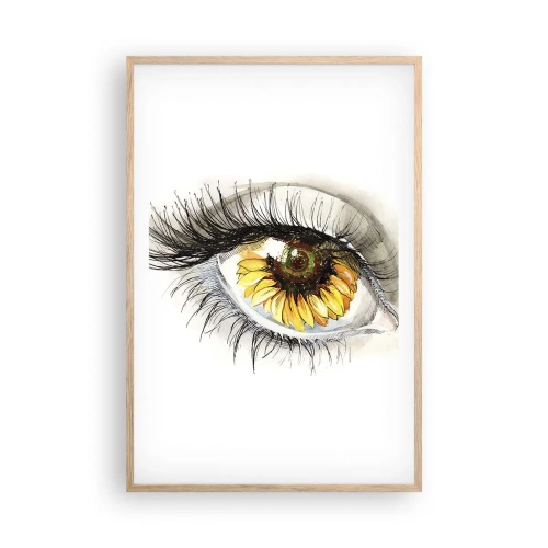 Poster in cornice rovere chiaro - Uno sguardo caldo come l'estate - 61x91 cm