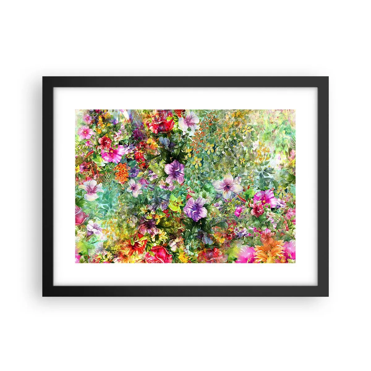 Poster in cornice nera - Perdersi nei fiori - 40x30 cm