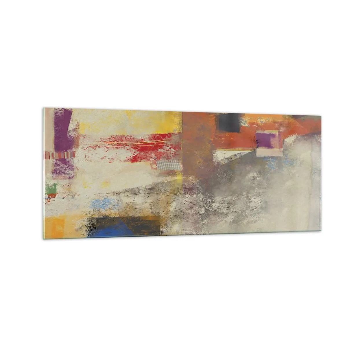 Quadro su vetro - Geometria dei colori - 100x40 cm