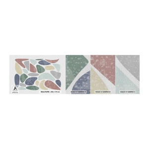 Campione di Fotomurale Premium Canvas - Mosaico di colori incipriati - Minimalismo, Pastello, Boho - 100x30 cm