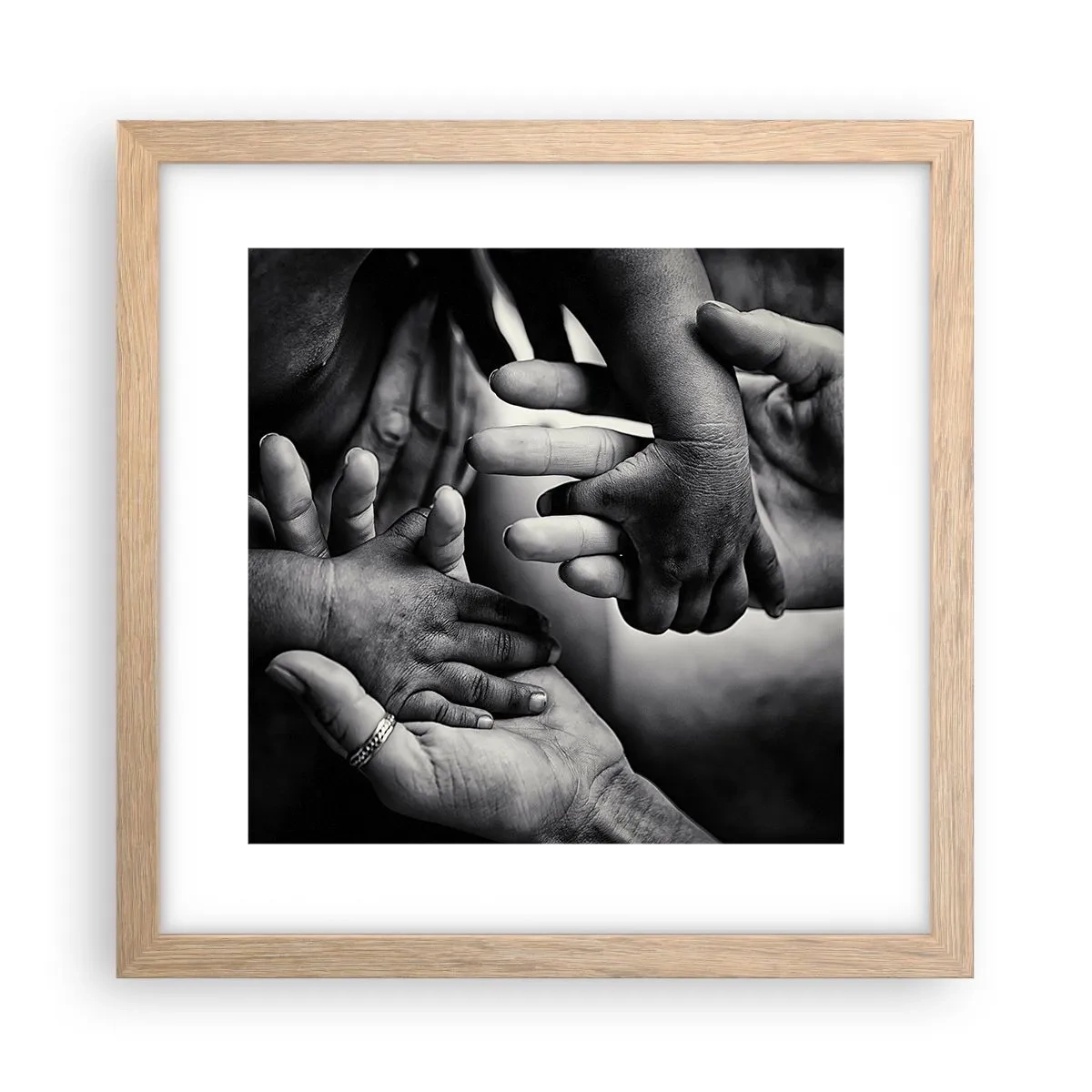 Poster in cornice rovere chiaro - Umanità - 30x30 cm