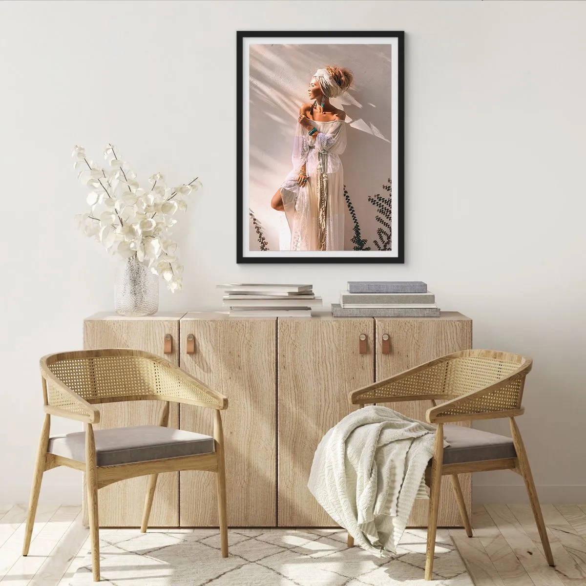 Poster in cornice nera - Il sole e la ragazza - 30x40 cm