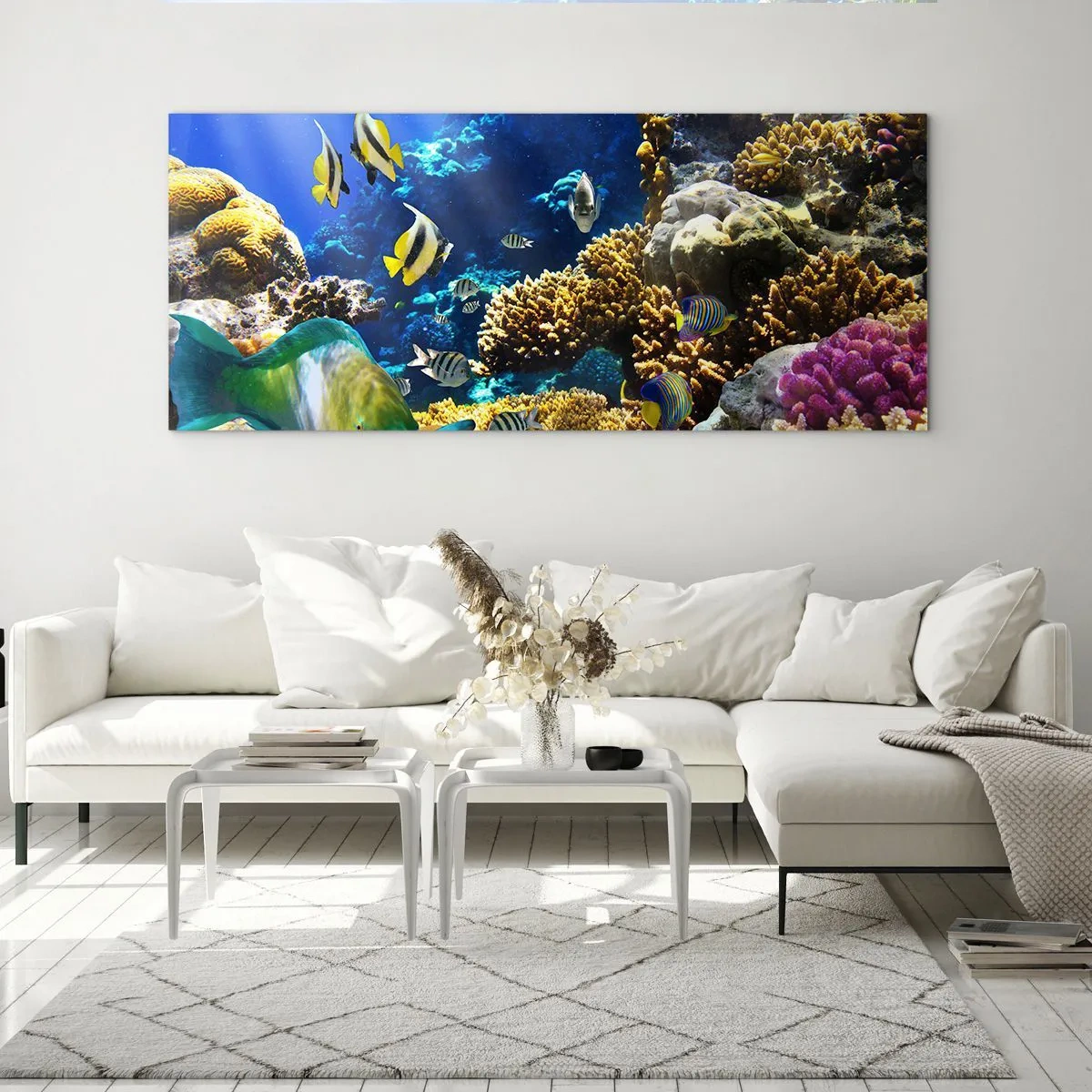 Quadro su vetro - Traffico intenso sulla via delle vacanze - 90x30 cm