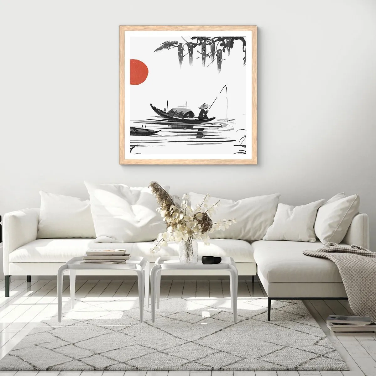 Poster in cornice rovere chiaro - Pomeriggio asiatico - 30x30 cm