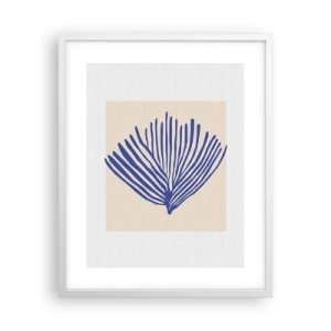Poster in cornice bianca - Ventaglio blu - 40x50 cm