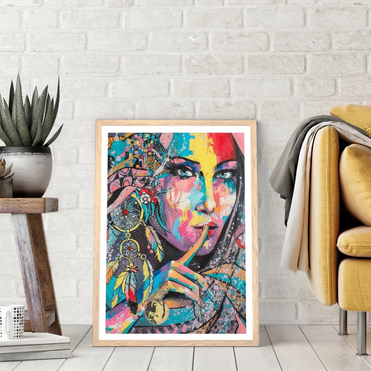 Poster in cornice rovere chiaro - Taci, finché capirai - 50x70 cm