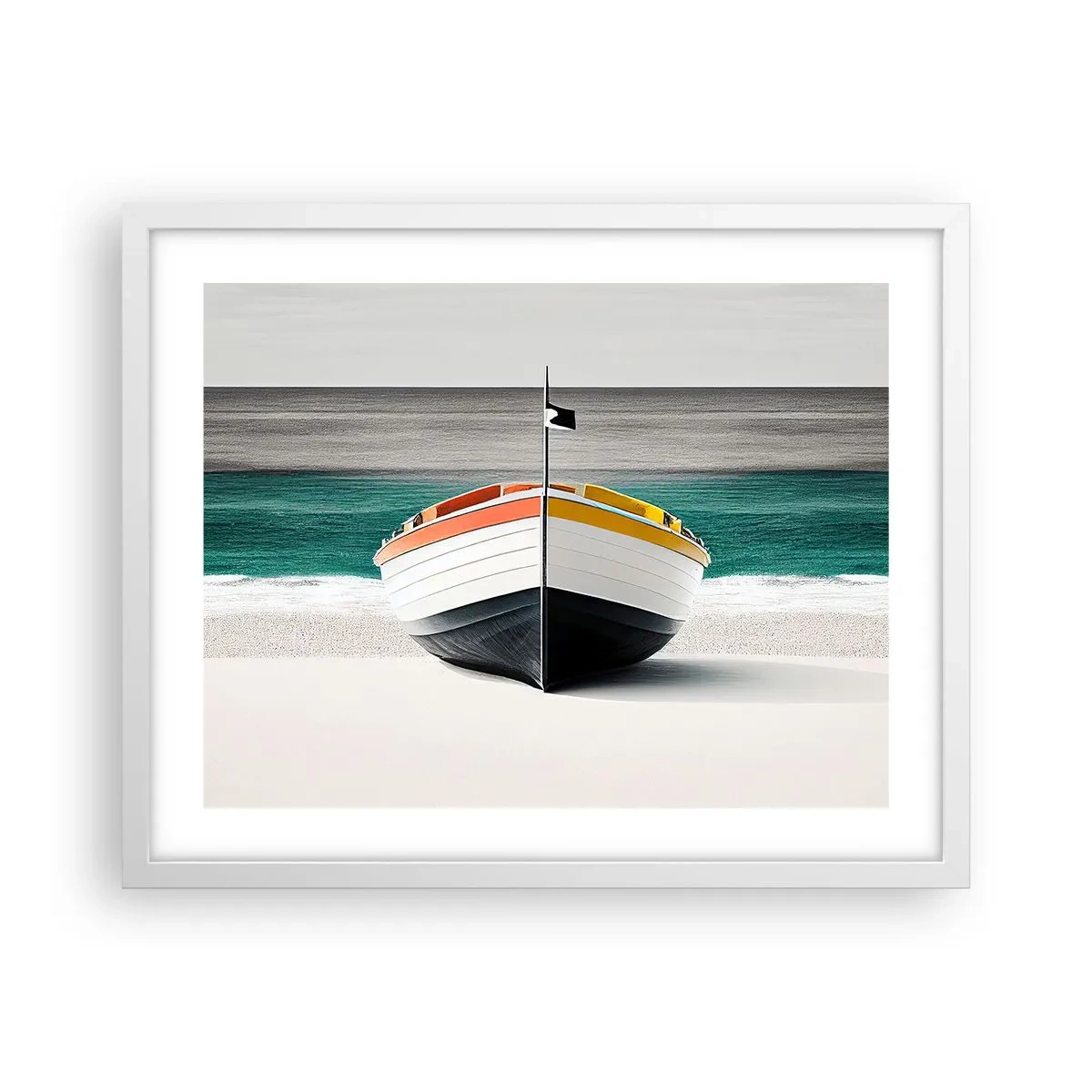 Poster in cornice bianca - Al suo posto - 50x40 cm