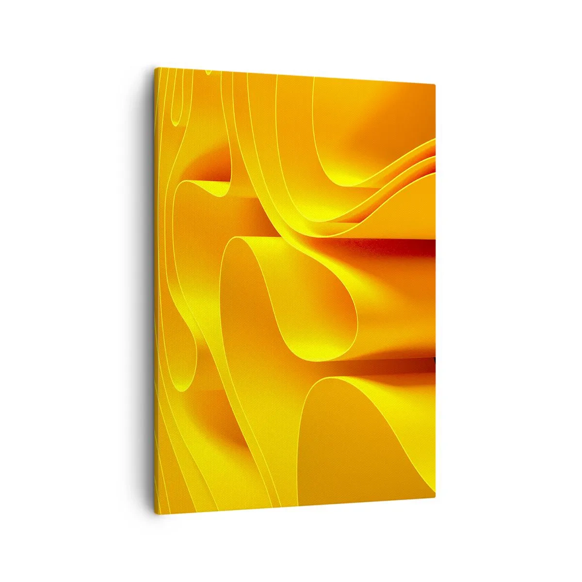 Quadro su tela - Stampe su Tela - Onde astratte gialle che ricordano i raggi del sole - 50x70cm - Come onde di sole - Decorazione murale moderna per soggiorno e camera da letto ARTTOR