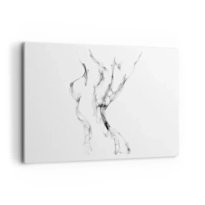 Quadro su tela - Stampe su Tela - Linee delicate e astratte che ricordano scie di fumo su uno sfondo chiaro - 100x70cm - Bella e forte - Decorazione murale moderna per soggiorno e camera da letto ARTTOR