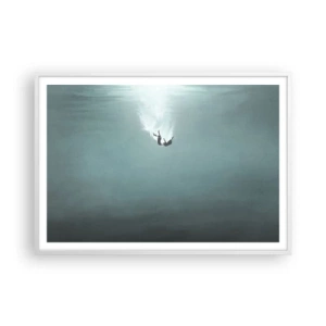 Poster in cornice bianca - Nell'abbraccio dell'oceano - 100x70 cm