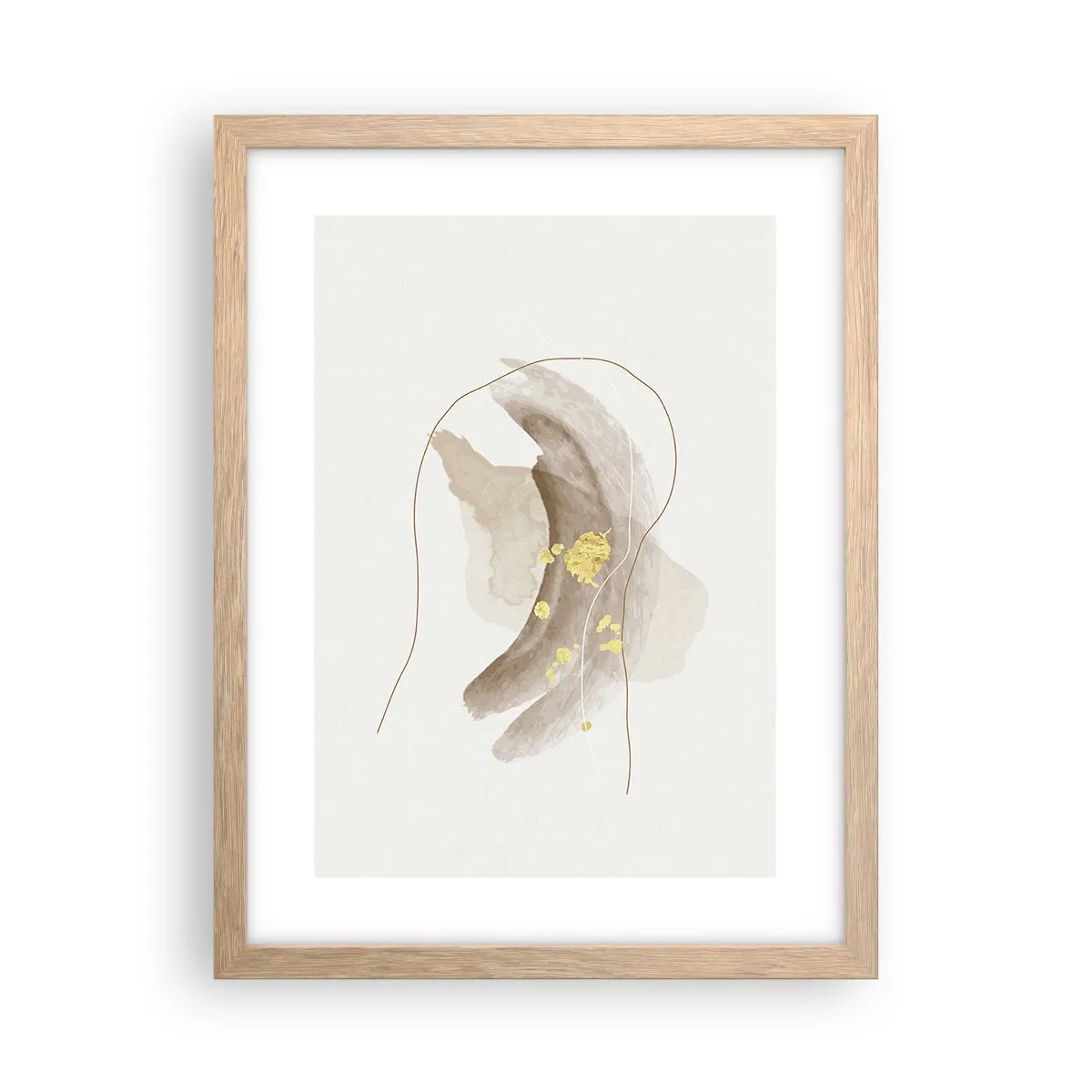 Poster in cornice rovere chiaro - Incontro nello spazio - 30x40 cm