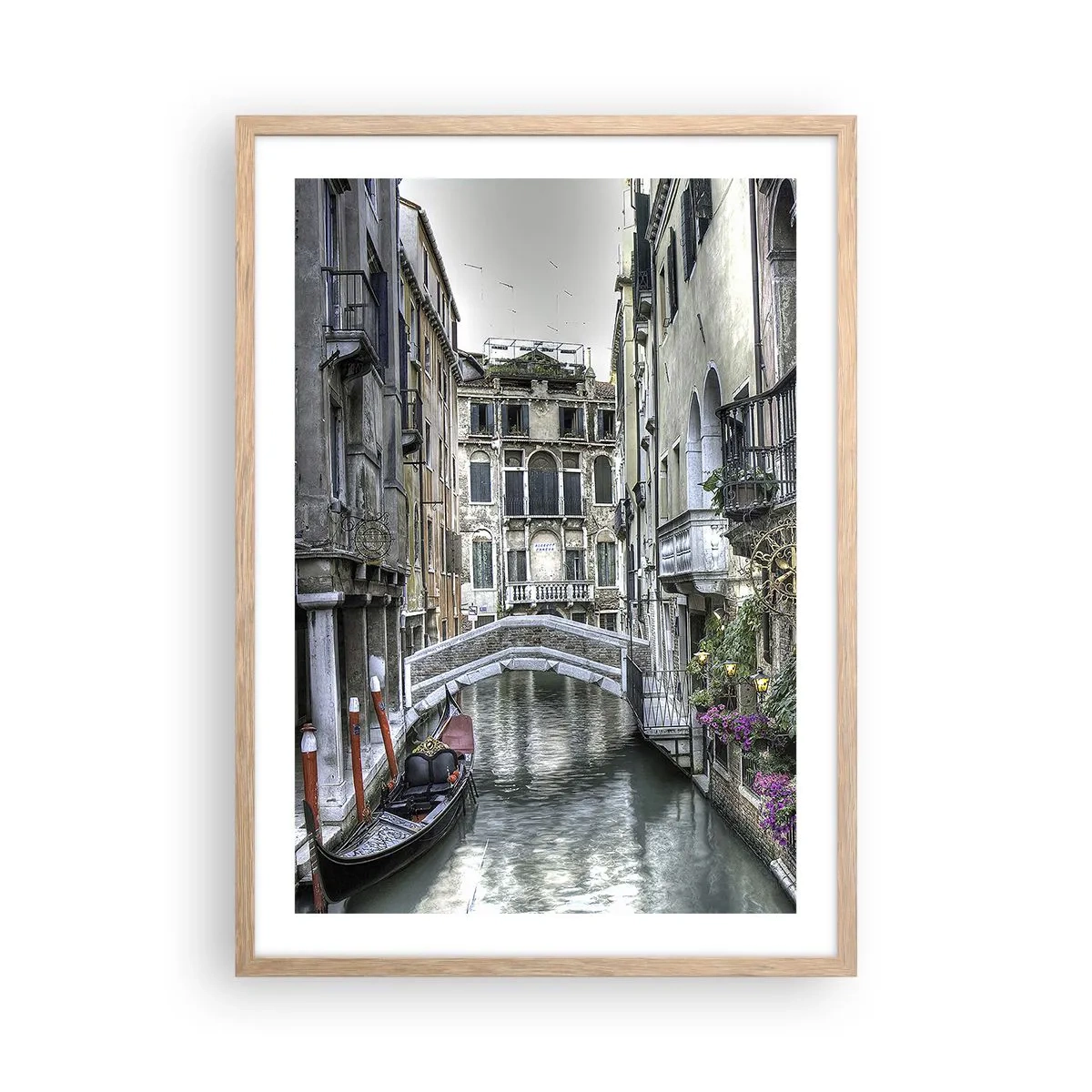 Poster in cornice rovere chiaro - Da secoli in silenziosa riflessione - 50x70 cm