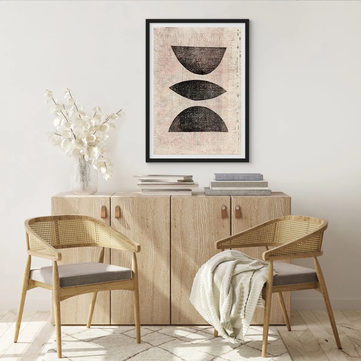 Poster in cornice nera - Astrazione etnica - 40x50 cm