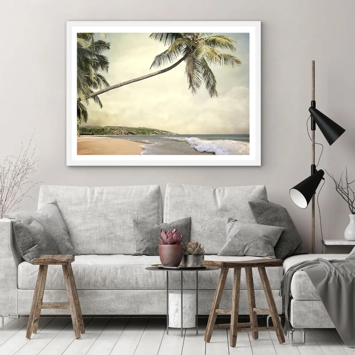 Poster in cornice bianca - Sogno tropicale - 40x30 cm