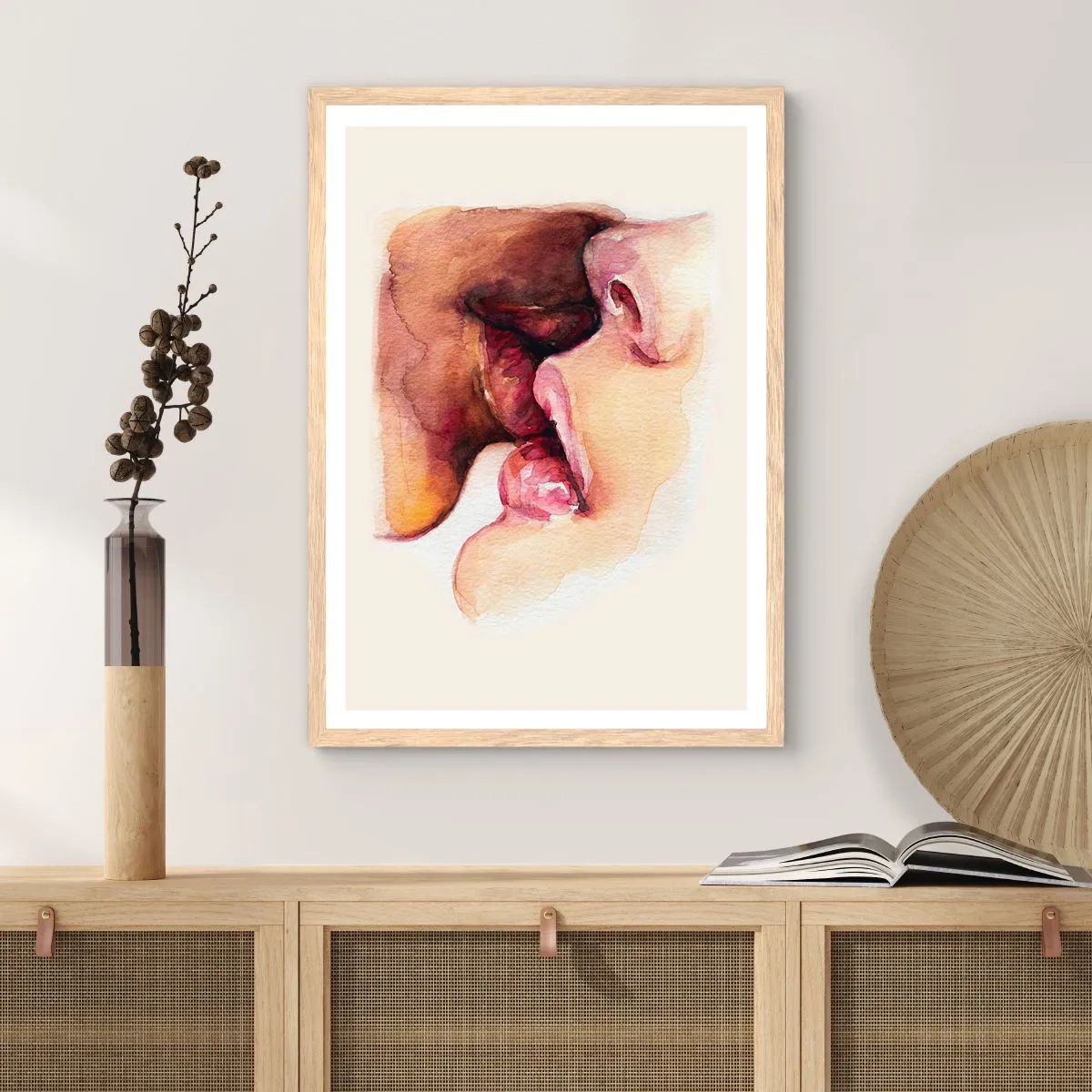 Poster in cornice rovere chiaro - Come notte e giorno, terra e cielo - 40x50 cm