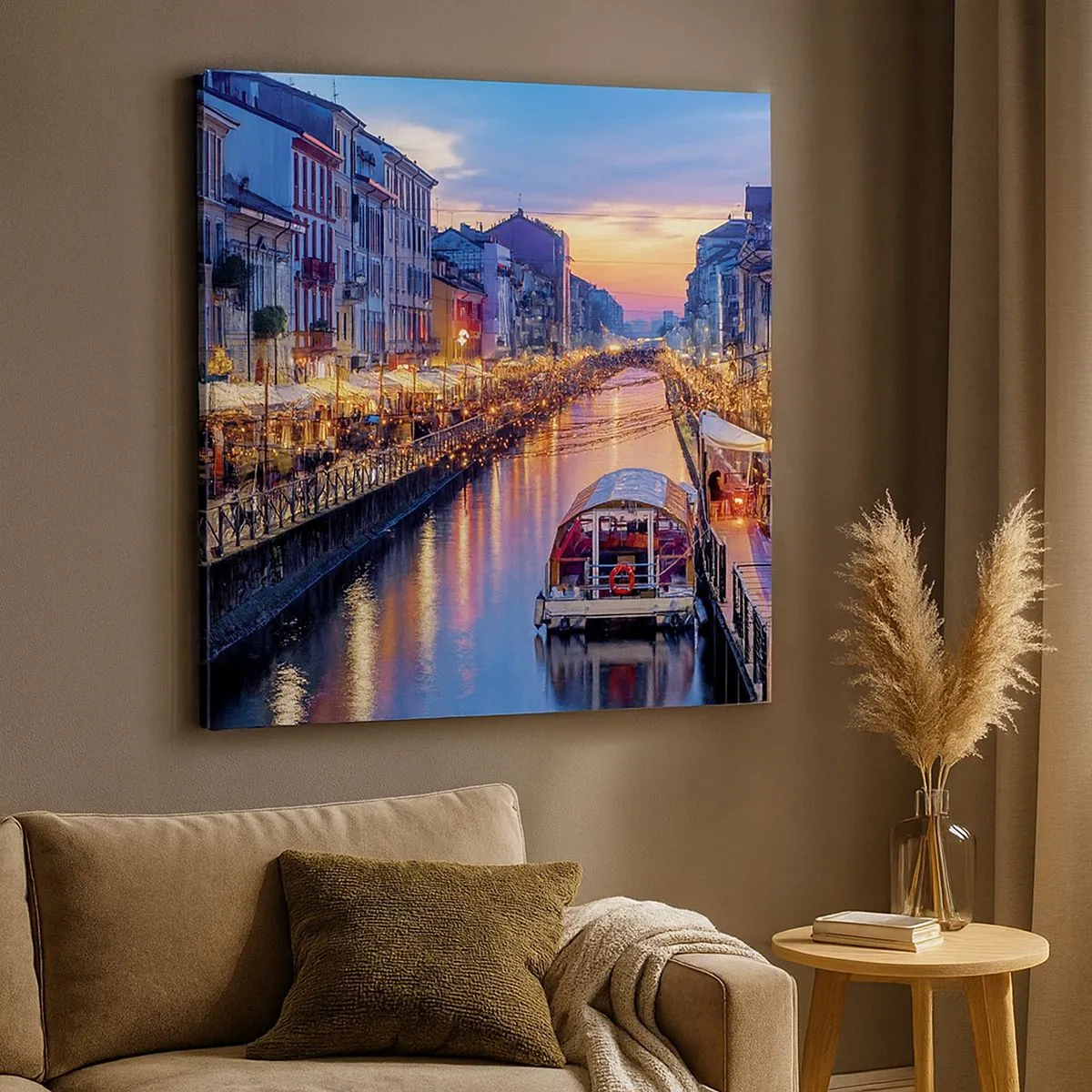 Quadro su tela - Stampe su Tela - Sera di luce e di divertimento - 30x30 cm