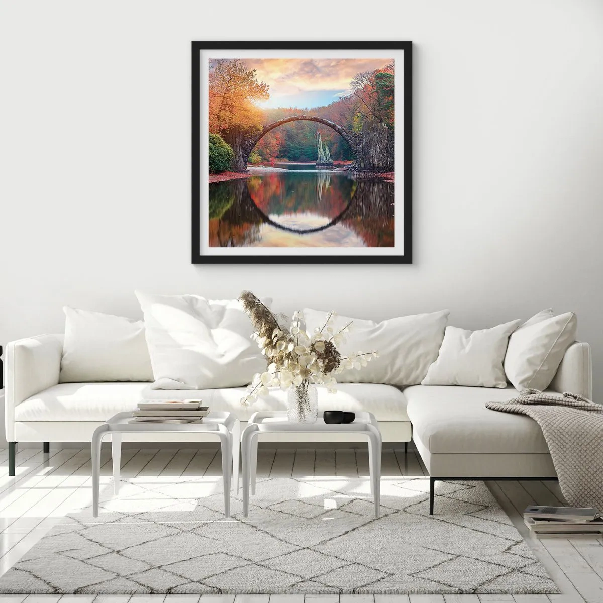 Poster in cornice nera - Dall'altro lato dello specchio - 60x60 cm