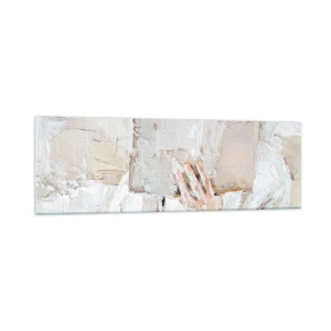 Quadro su vetro - Dipinto impressionista raffigurante una mano che tiene un libro aperto. - 160x50cm - In un altro mondo - Decorazione murale moderna per soggiorno e camera da letto ARTTOR