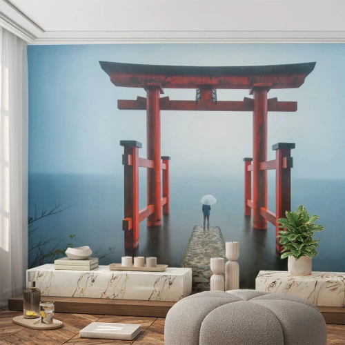 Fotomurali Autoadesivo Deluxe Sticker - Meditazione giapponese - Asia, Tempio di Hakone, Giappone - 300x210 cm