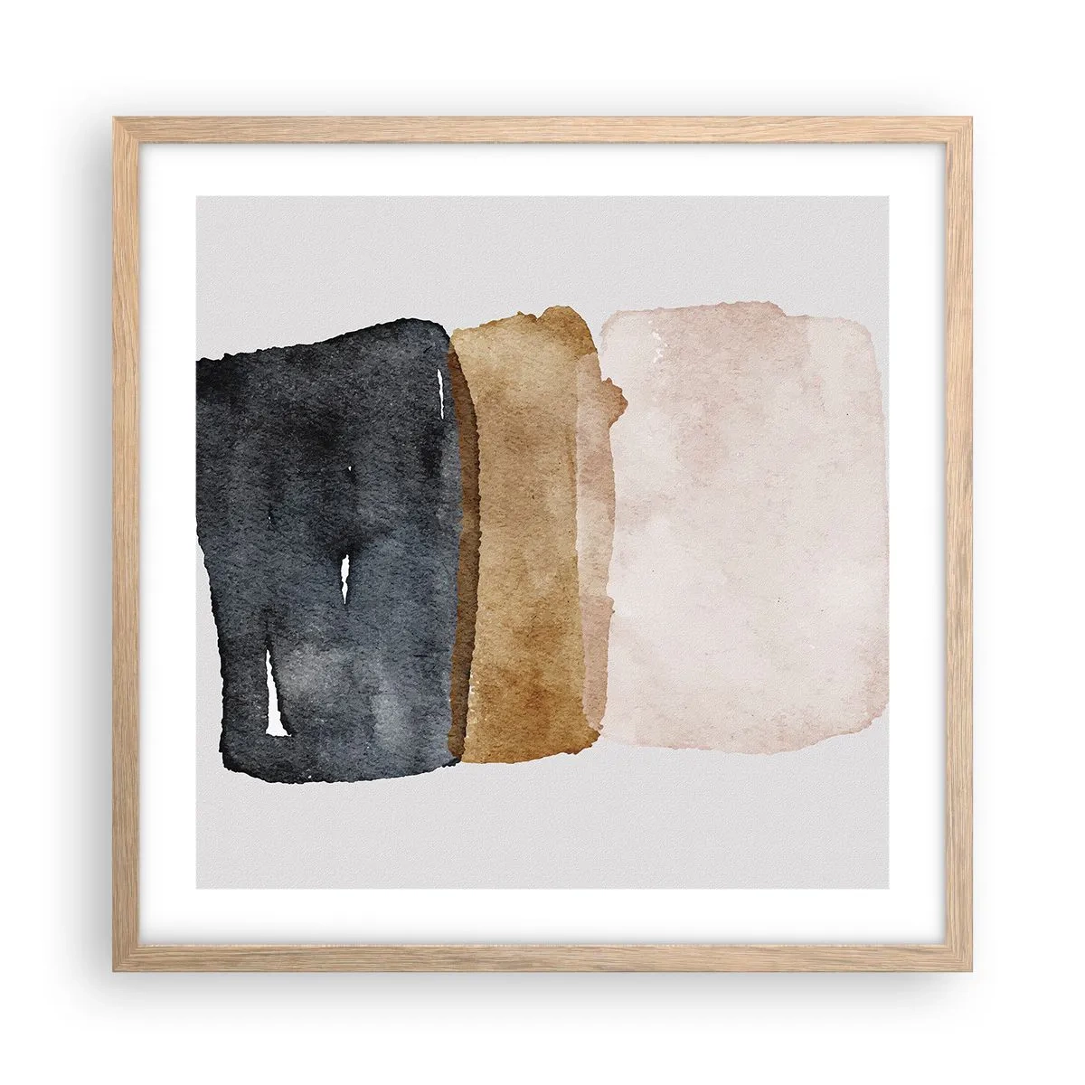 Poster in cornice rovere chiaro - Composizione di colori della terra - 50x50 cm