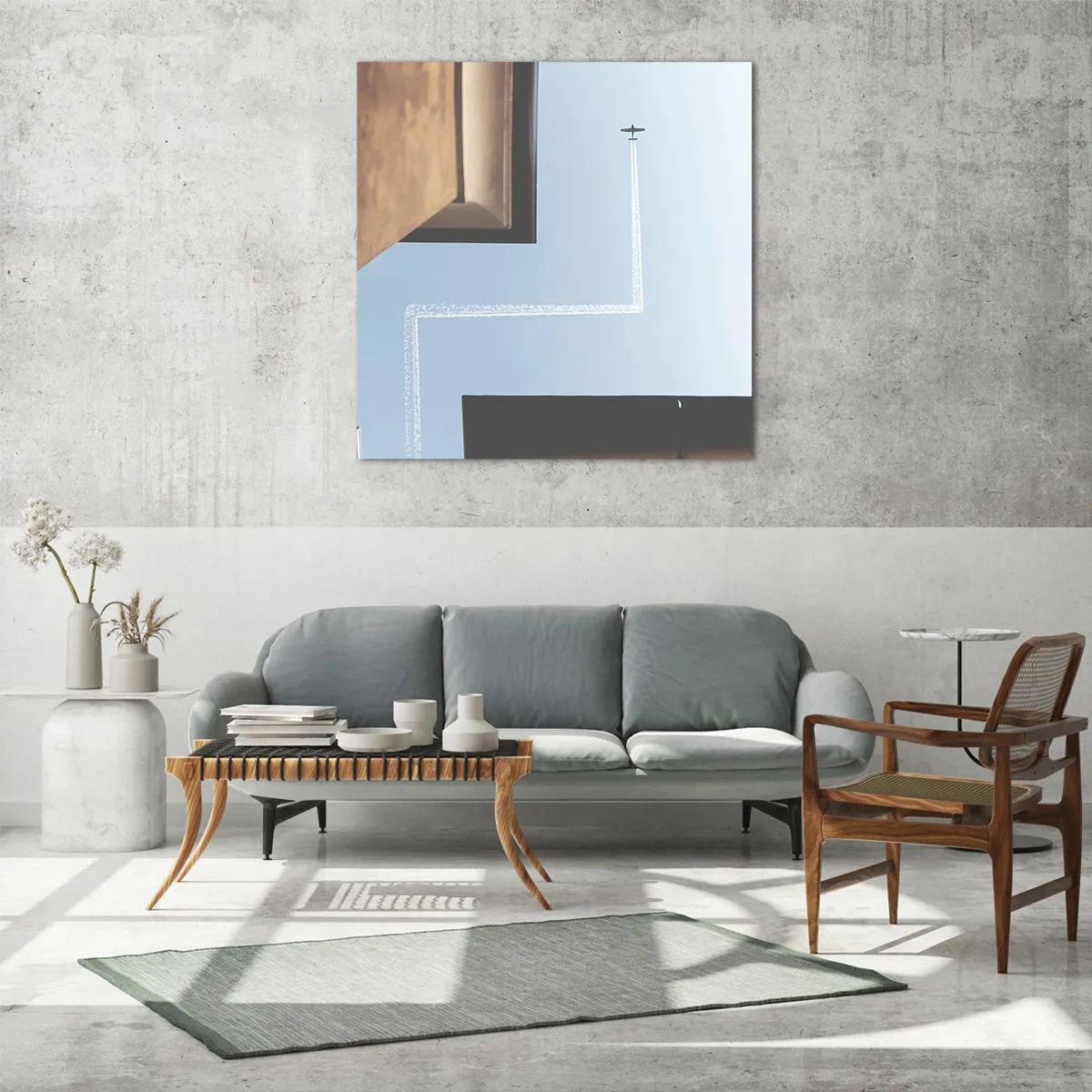 Quadro su vetro - Sopra il labirinto urbano - 30x30 cm