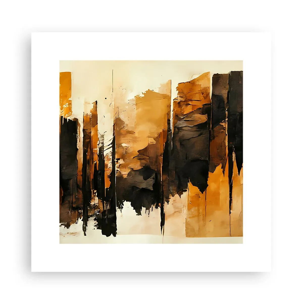 Poster - Armonia di nero e oro - 30x30 cm