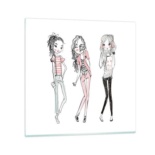 Quadro su vetro - Arriva la festa - 30x30 cm