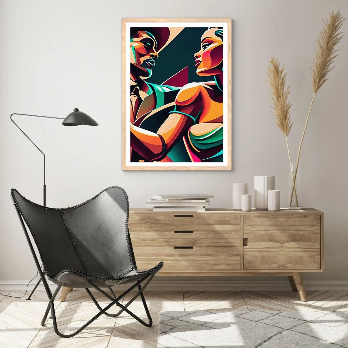 Poster in cornice rovere chiaro - Al ritmo del cuore - 40x50 cm